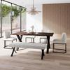 Esstisch Laurel Walnussfarben MDF ca. 180x90x76 cm - Walnussfarben/Schwarz, MODERN, Holzwerkstoff/Metall (180/76/90cm) - Bessagi Home
