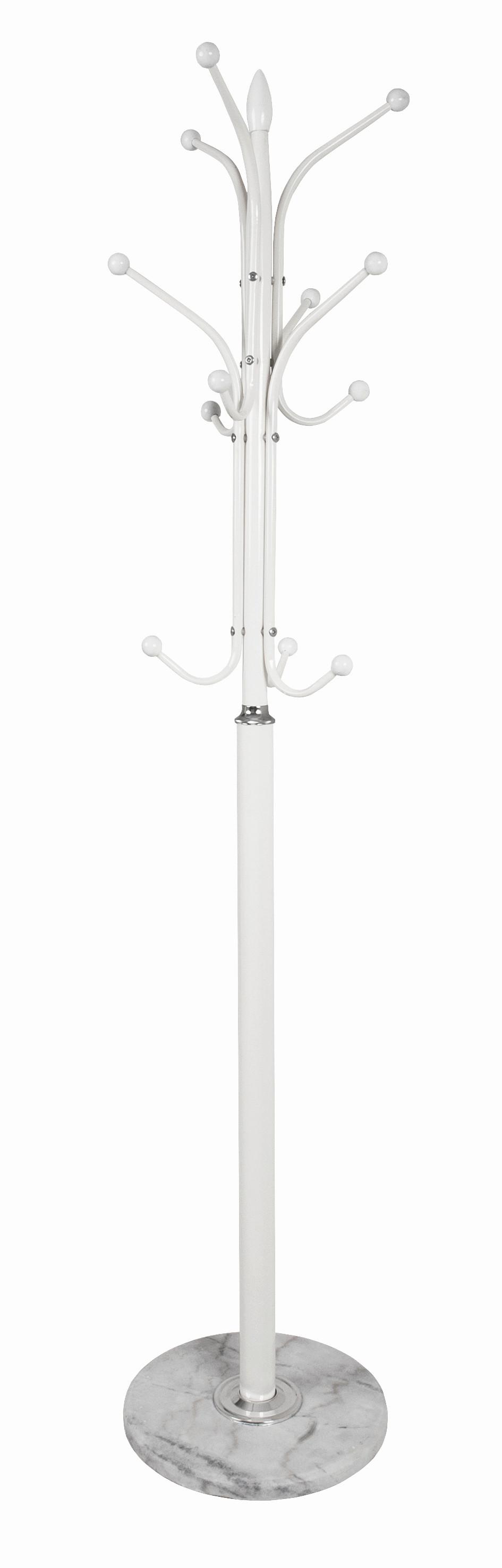 STOJAK NA UBRANIA MOBI - biały, Design, kamień/metal (40/177/40cm) - Carryhome