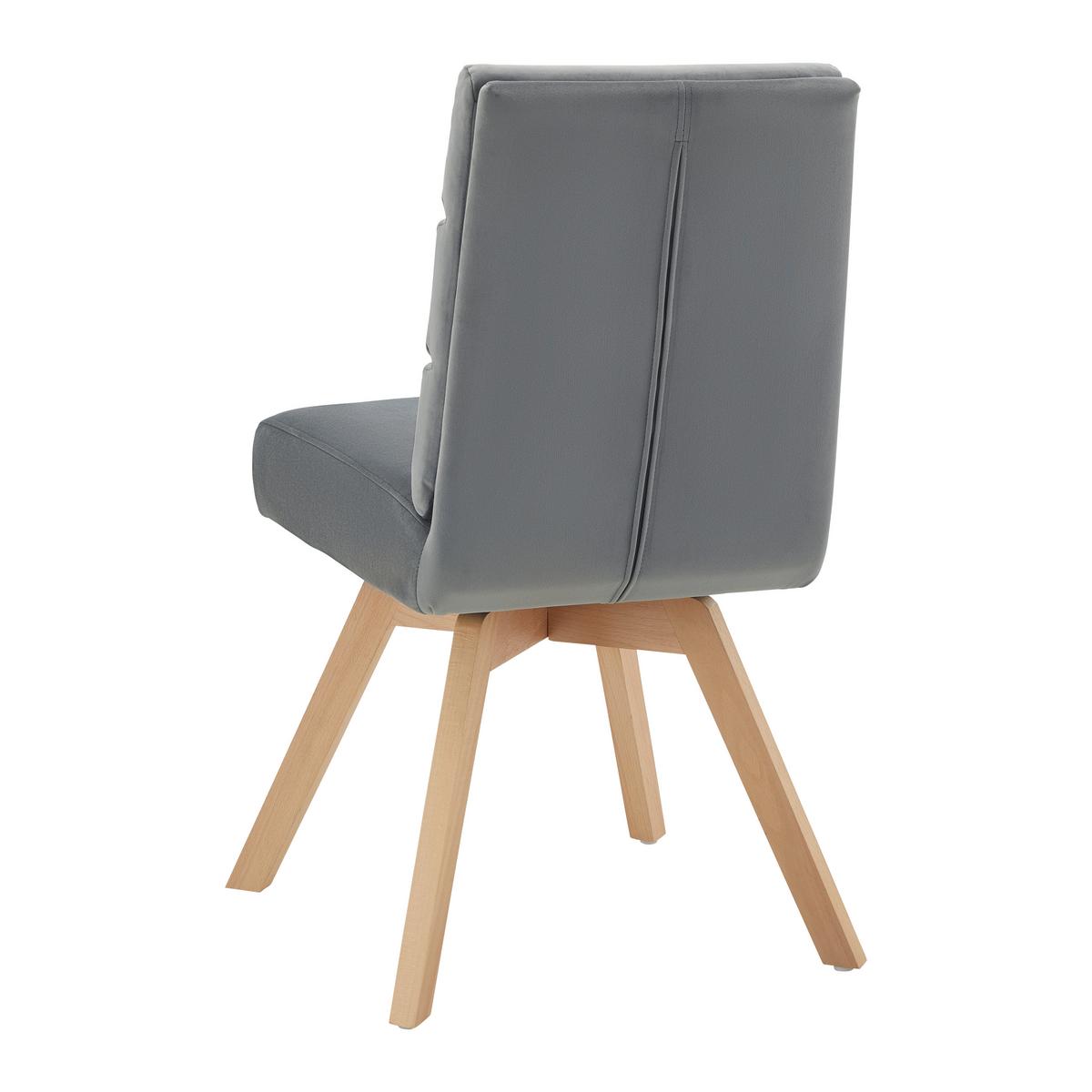 Stol Katrin, Siva, Vrtljiv - siva/barve bukve, Moderno, tekstil/les (45/62/88cm) - Bessagi Home