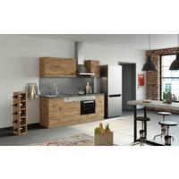 Küchenblock Sorrento ohne Geräte ca. 210 cm Eichefarben - Chromfarben/Schieferfarben, MODERN, Holzwerkstoff/Metall (210cm) - Held