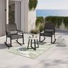 Balkonset Mathilda Dunkelgr. Metall/Outdoorstoff +Abdeckung - Dunkelgrau/Schwarz, MODERN, Kunststoff/Textil - Bessagi Garden