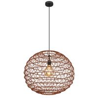 Hängeleuchte Senni max. 15 Watt - Dunkelbraun/Schwarz, Papier/Kunststoff (59/120cm) - Globo