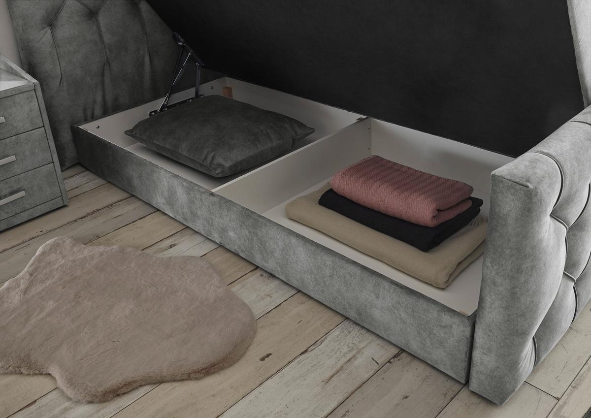 Boxspringbett Cashfield 8 ca. 180x200 cm Grau - Grau, MODERN, Holzwerkstoff/Kunststoff (180/200cm) - MID.YOU