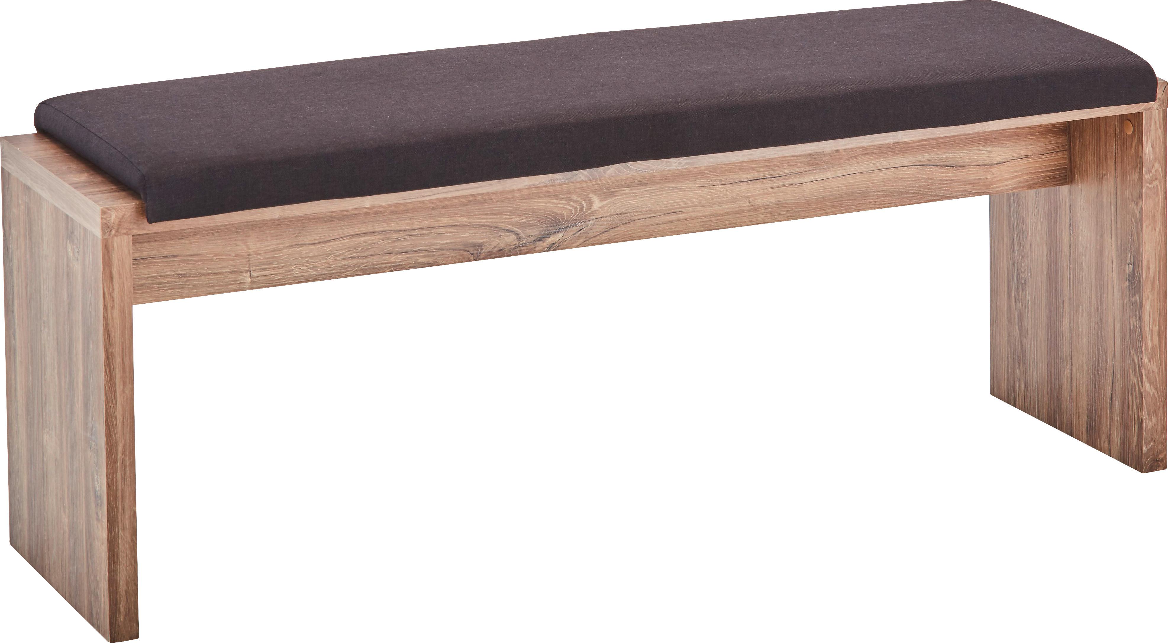 Sitzbank in Akaziefarben inkl. Kissen - Akaziefarben, MODERN, Holzwerkstoff (126/46/35cm) - Premium Living