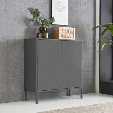 Kommode Mailand Typ 4 Anthrazit - Anthrazit, MODERN, Holzwerkstoff/Metall (79/86/33cm) - MID.YOU