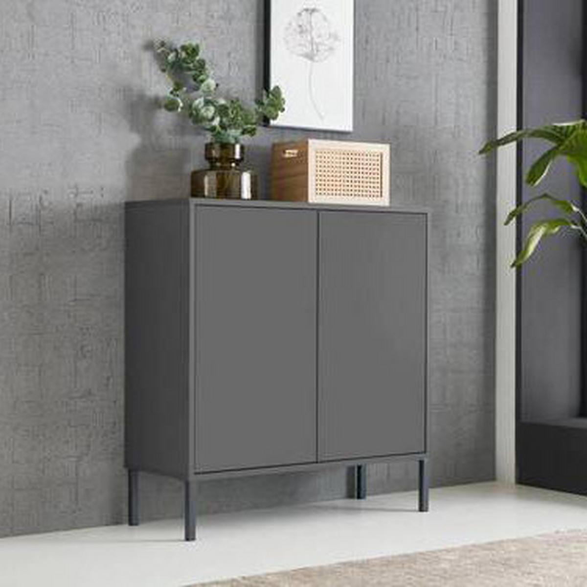 Kommode Mailand Typ 4 Anthrazit - Anthrazit, MODERN, Holzwerkstoff/Metall (79/86/33cm) - MID.YOU