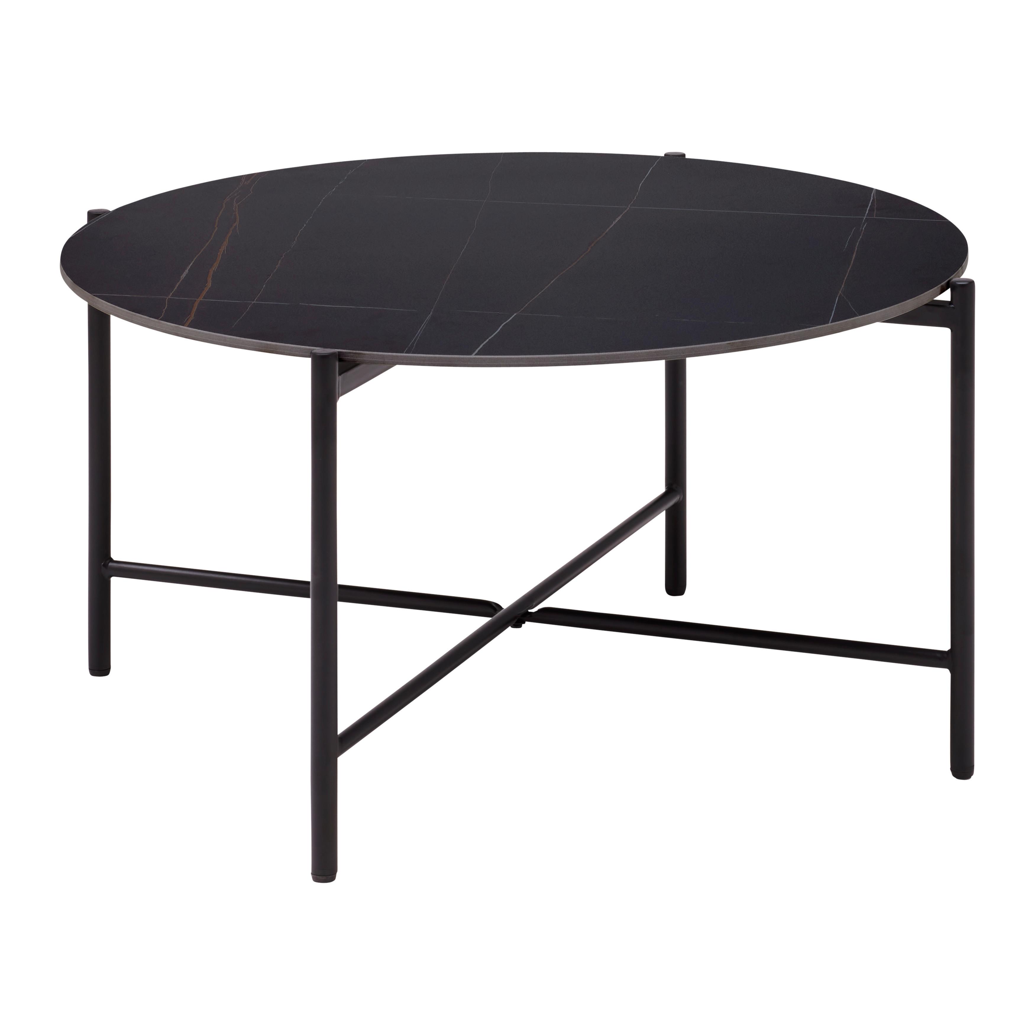 SOFFBORD MONZA - svart, Modern, metall/keramik (80/80/43cm) - Mömax