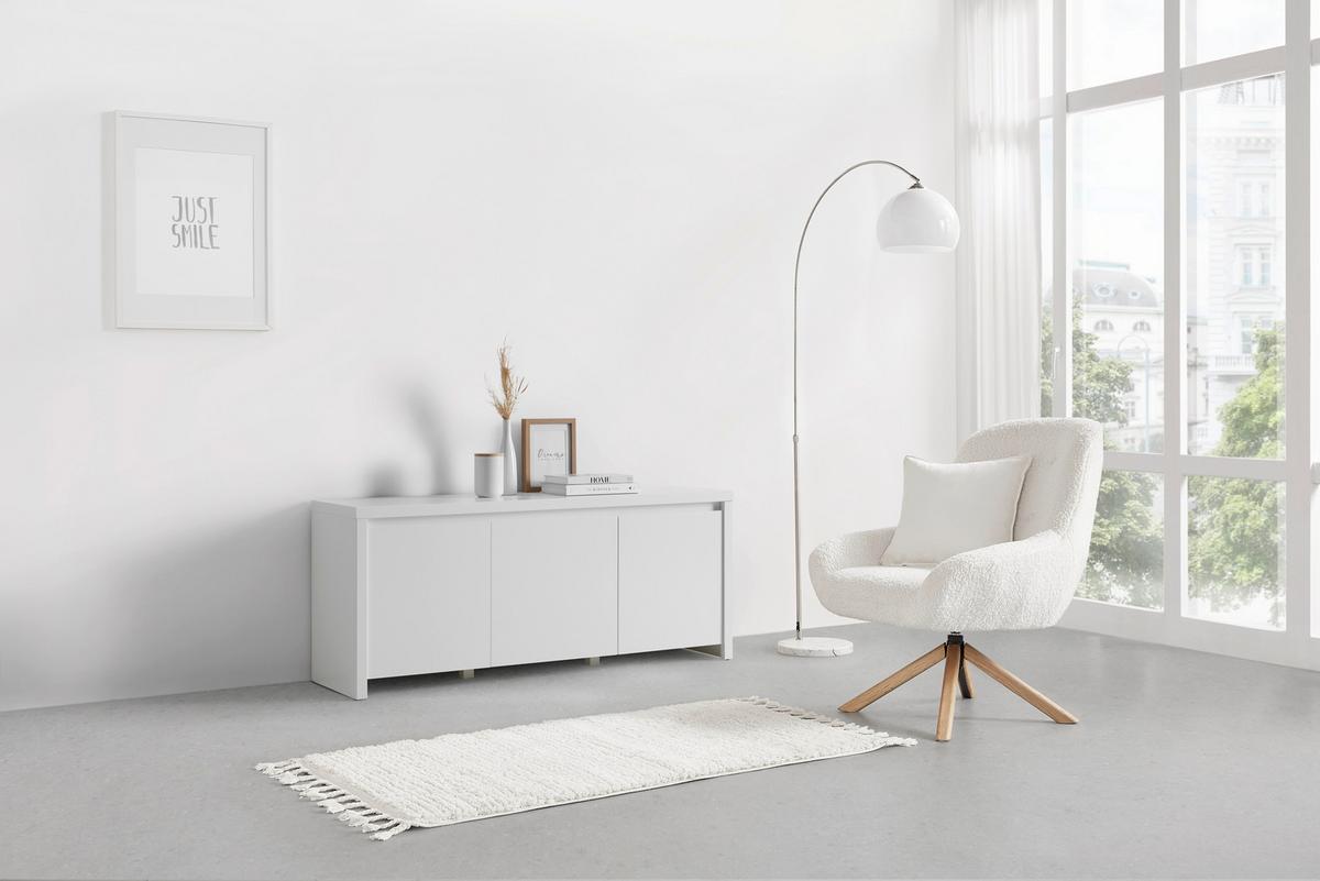 Lowboard Larios B in Weiß - Schwarz/Weiß, MODERN, Holzwerkstoff/Kunststoff (143/61/40cm) - Mömax