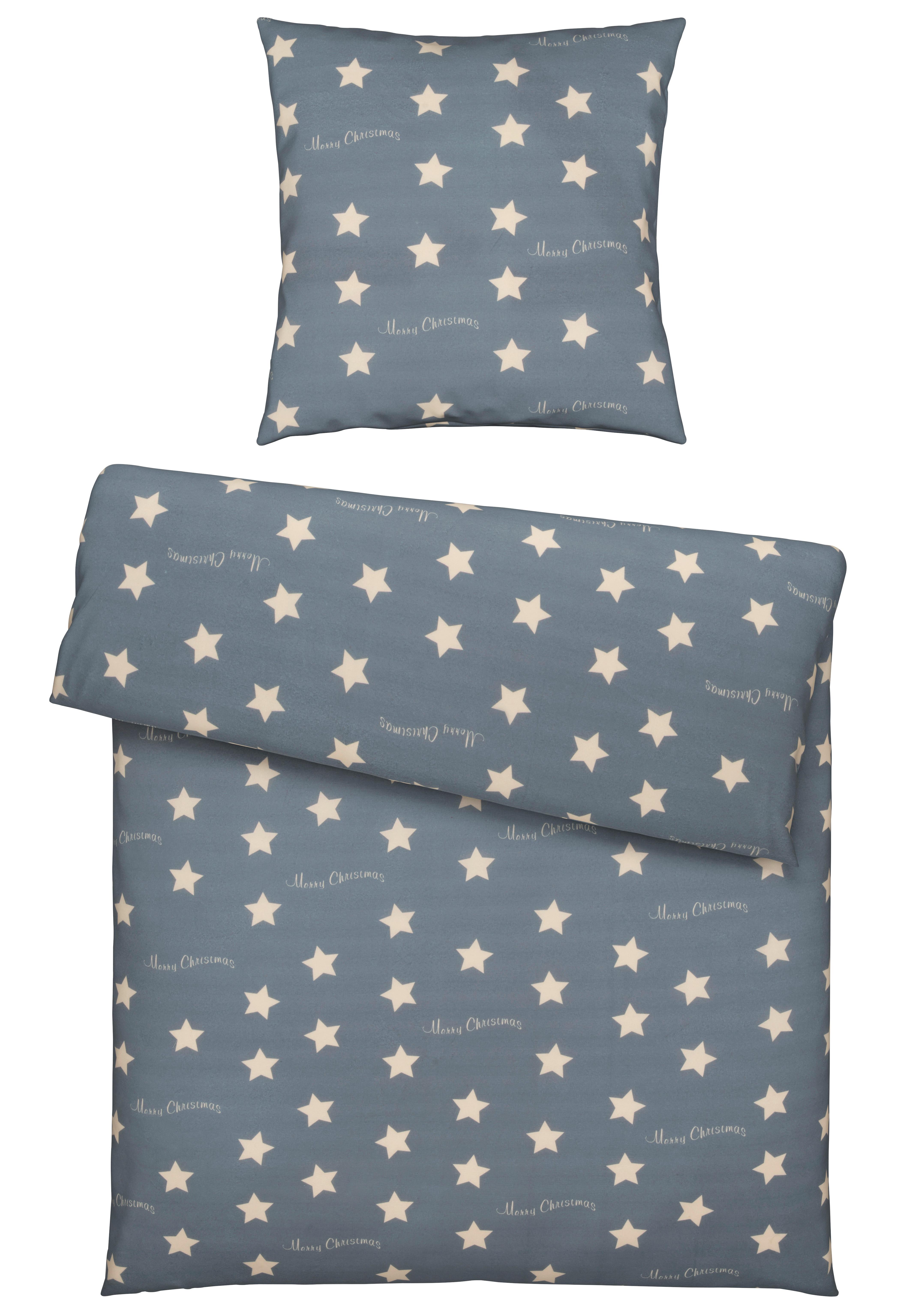 Bettwäsche Stars in Grau ca. 135x200cm - Grau, KONVENTIONELL, Textil (135/200cm) - Modern Living