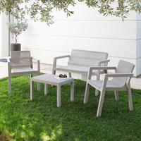 Vrtni Set Alba, Peščene Barve, 4-Delno - peščene barve, Basics, umetna masa (124/47/74cm) - Mömax