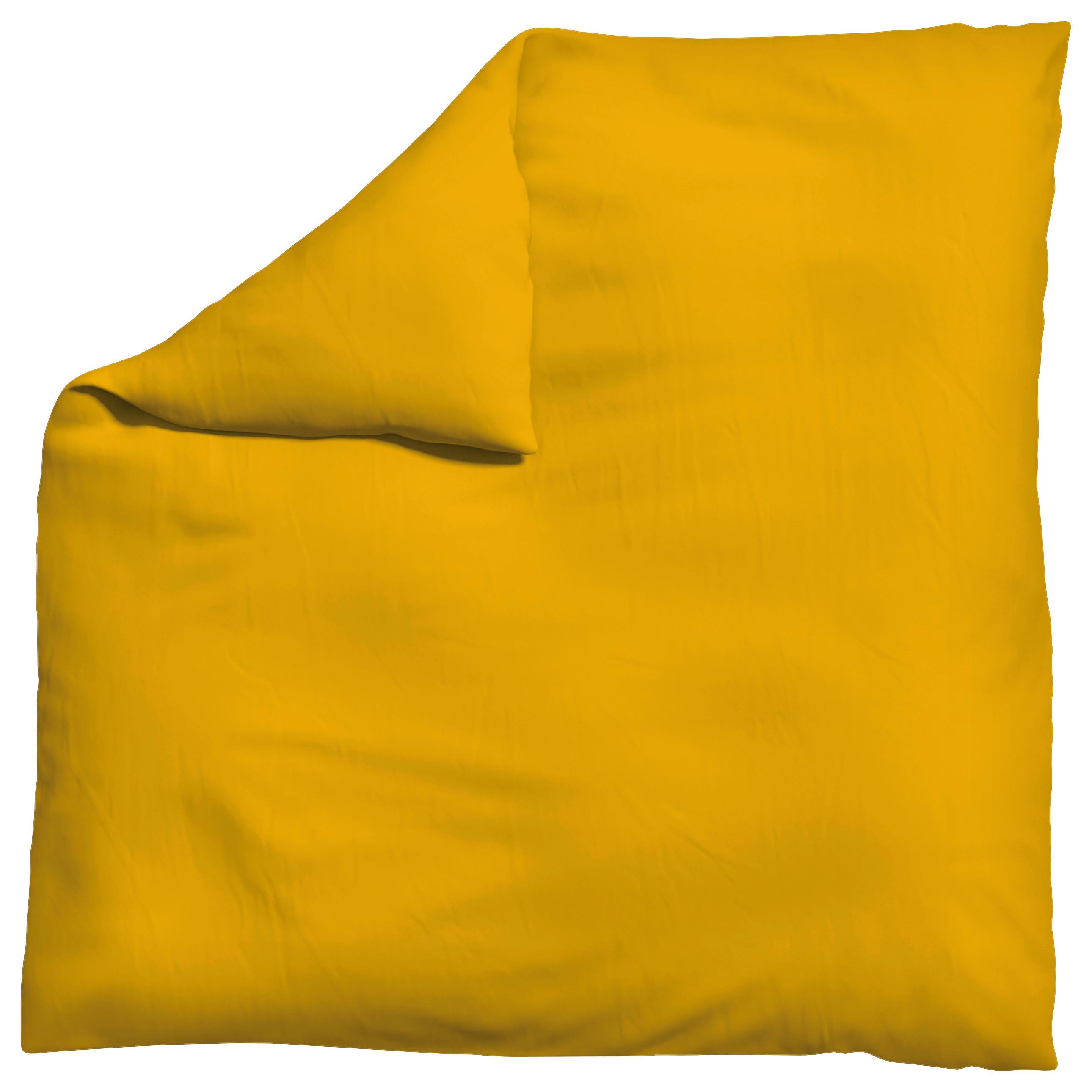 Bettdeckenbezug Woven Satin Currygelb ca. 200x200cm - Currygelb, Basics, Textil (200/200cm) - Schlafgut
