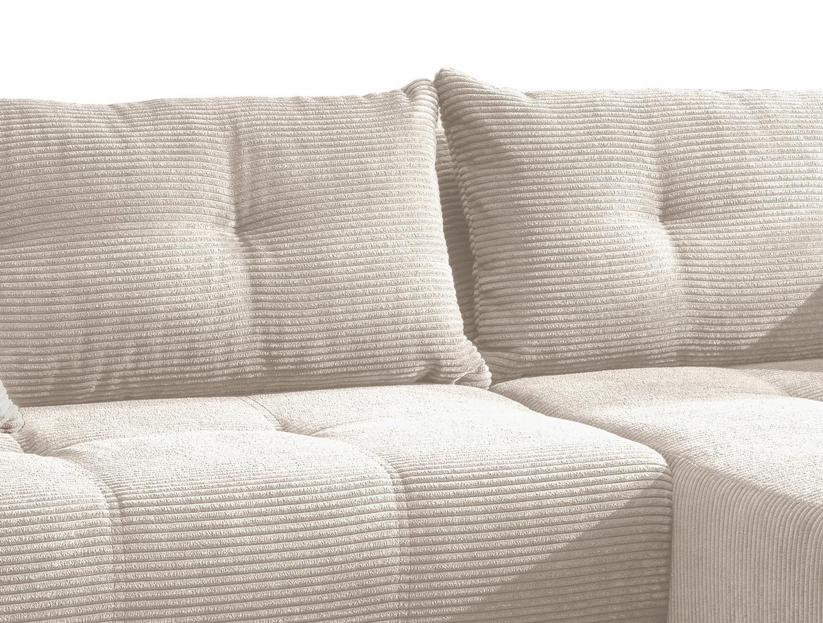 Wohnlandschaft Restato Beige Cord - Beige/Schwarz, MODERN, Holz/Textil (246/177cm) - MID.YOU