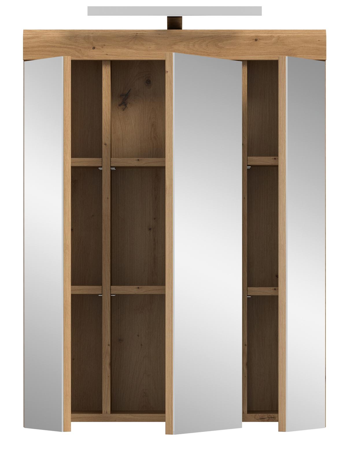 Spiegelschrank Eiche Artisan - Eiche Artisan, Trend, Glas/Holzwerkstoff (60/79/18cm) - MID.YOU