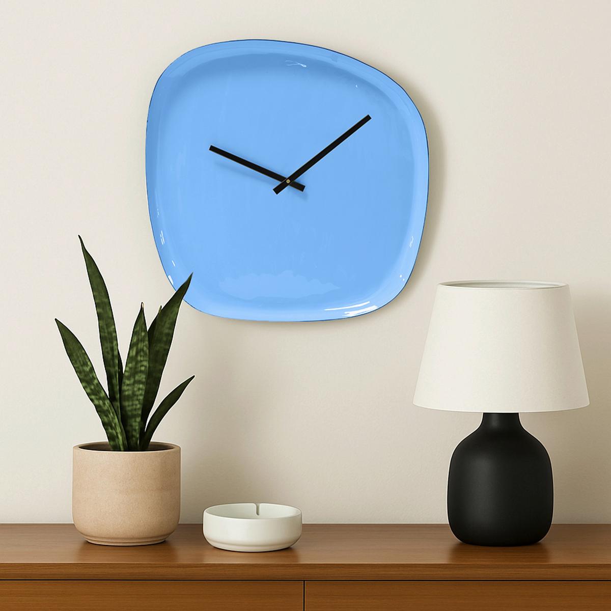 Wanduhr Tomo Pastellblau Ø ca. 42cm - Pastellblau, Basics, Metall (42/42/4cm)
