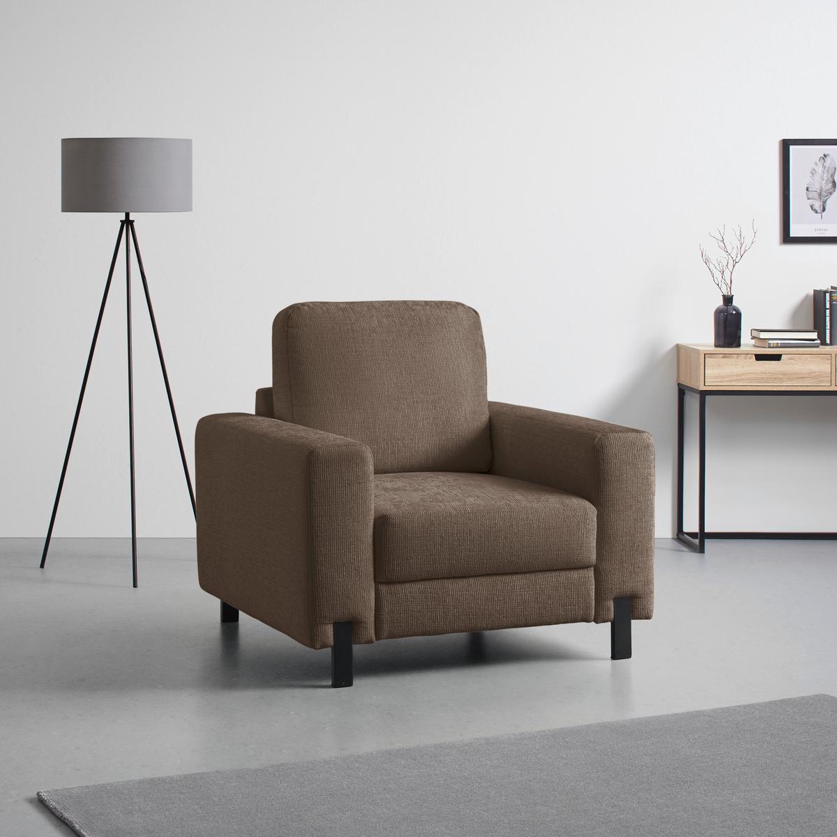 Sessel Piega Taupe - Taupe/Schwarz, MODERN, Textil/Metall (99/66-87/96cm) - Mömax