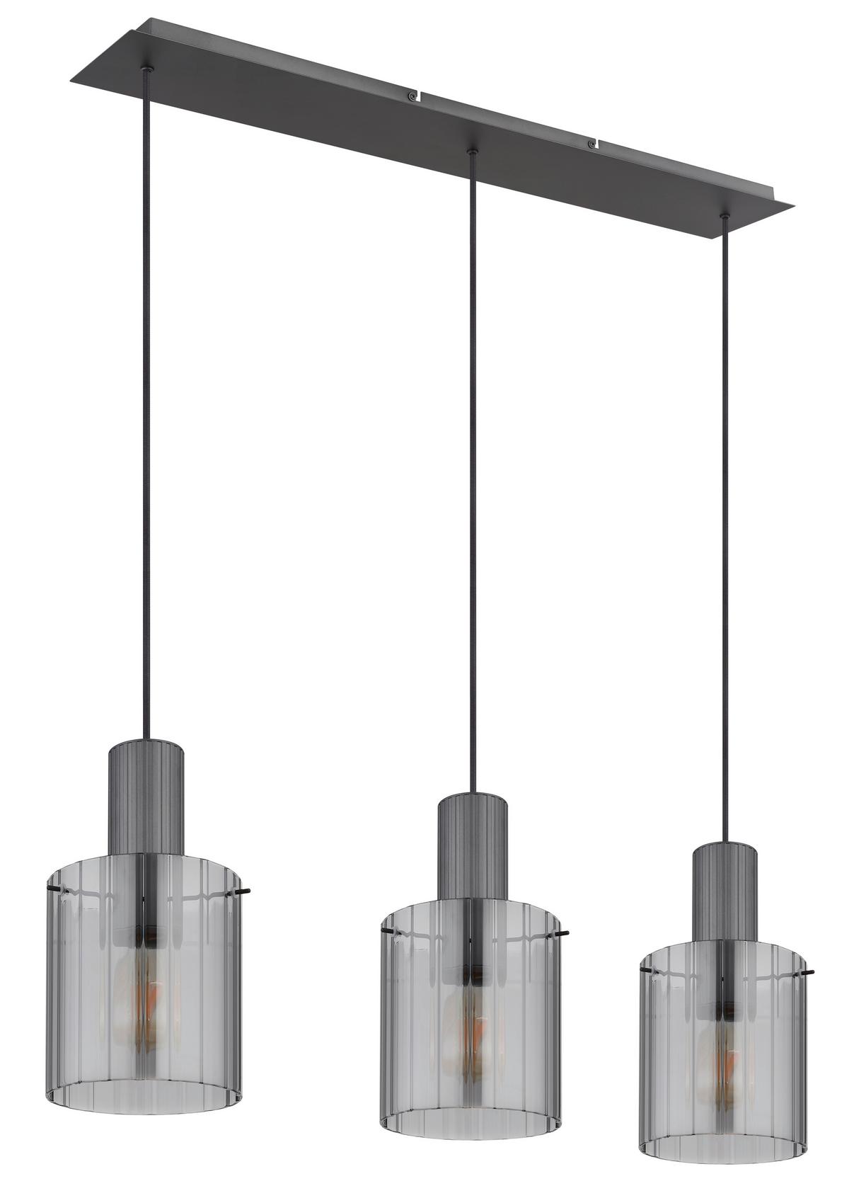 LAMPA WISZĄCA DUNDEE - ciemnoszary, Design, metal/szkło (98/18/120cm) - Novel