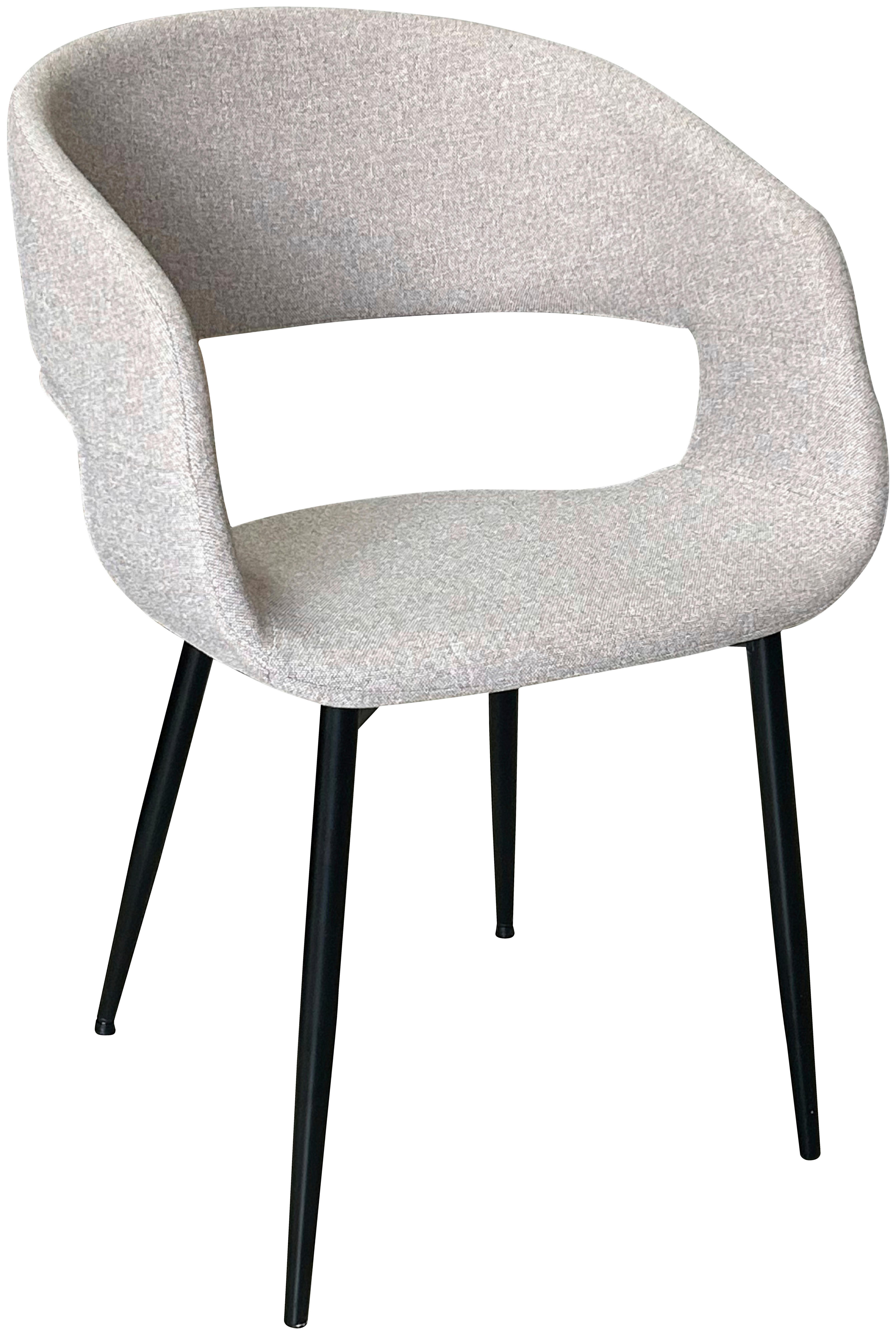 KRZESŁO Z PODŁOKIETNIKAMI RICKO - jasnoszary/czarny, Design, metal/tkanina (52/77/50,5cm) - Boxxx