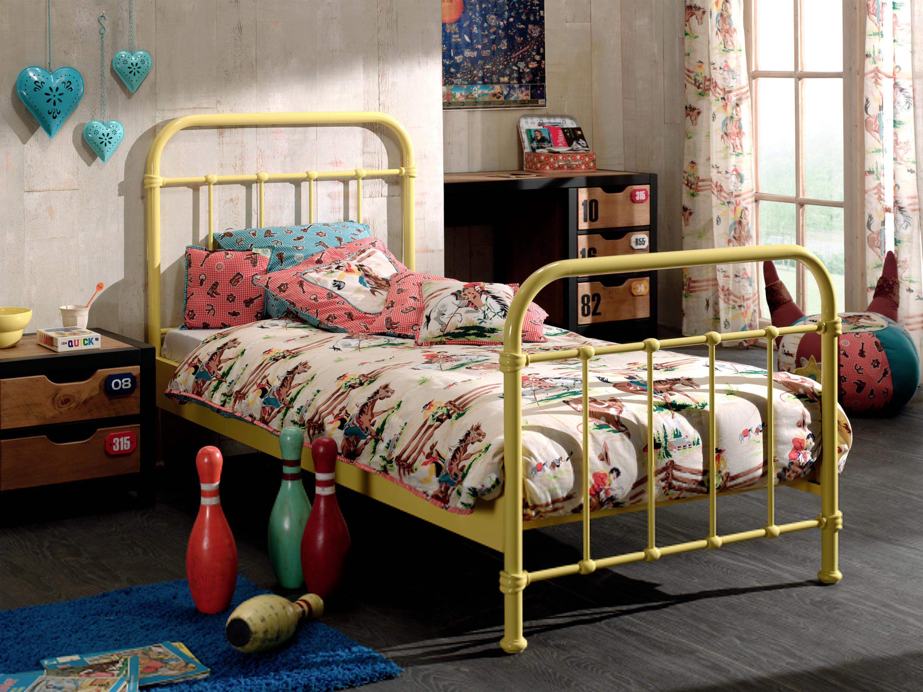 Kinder-/Juniorbett New York ca. 90x200 cm Gelb - Gelb, ROMANTIK / LANDHAUS, Holzwerkstoff/Metall (90/200cm) - MID.YOU