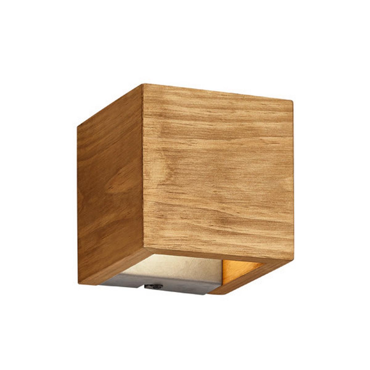 LED-Wandleuchte Brad in Naturfarben max. 4,3 Watt - Nickelfarben, Natur, Holz/Metall (11/11/11cm) - Trio Leuchten