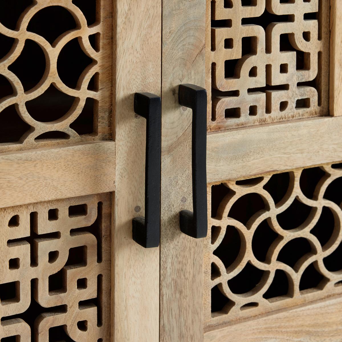 Comodă PATTERN - culoare natur/negru, Lifestyle, lemn/metal (95/87/40cm) - Zandiara