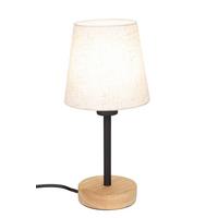 LAMPA STOŁOWA WOODRO *SBB* - kolor naturalny/czarny, Natur, metal/tkanina (14/30cm) - Boxxx