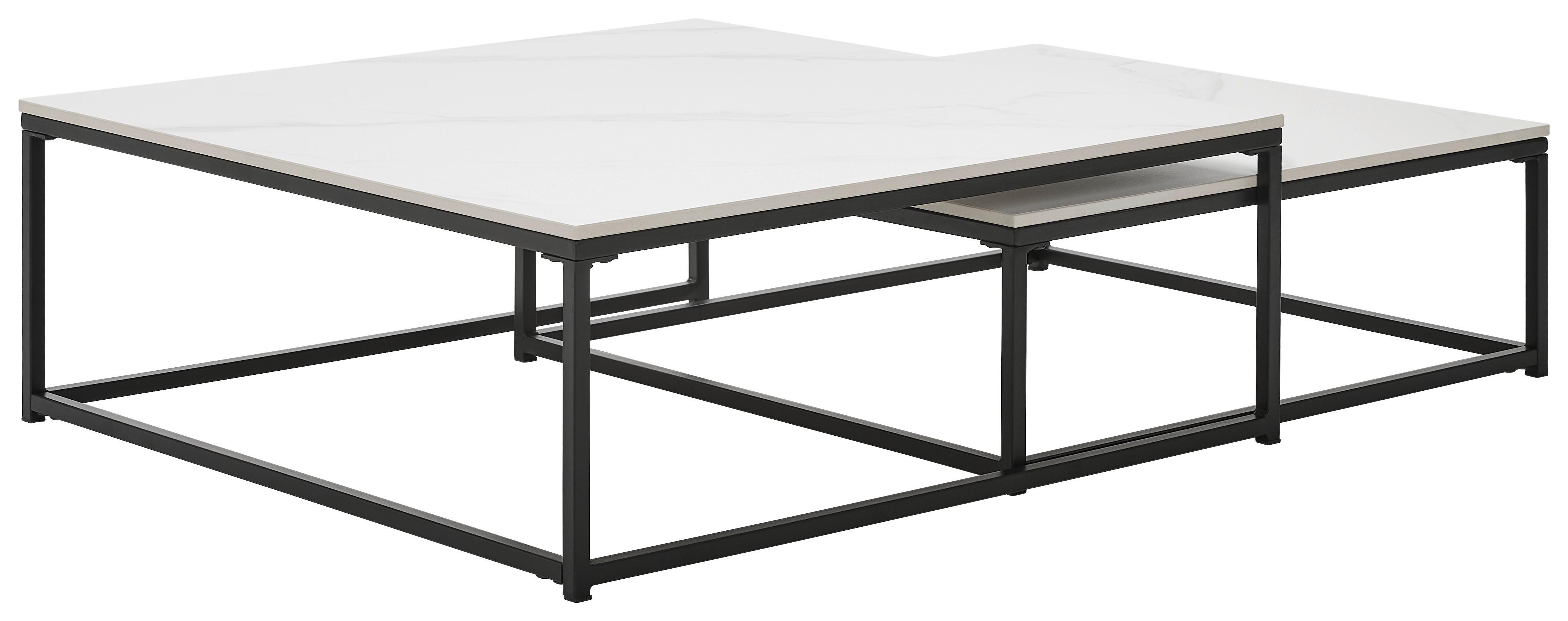 ZESTAW STOLIKÓW KAWOWYCH PACIFIC - czarny/biały, Design, metal/ceramika (75/65/27/22/75/65cm) - Livetastic