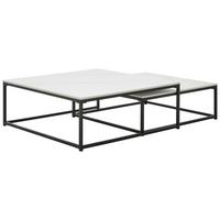 ZESTAW STOLIKÓW KAWOWYCH PACIFIC - czarny/biały, Design, metal/ceramika (75/65/27/22/75/65cm) - Livetastic