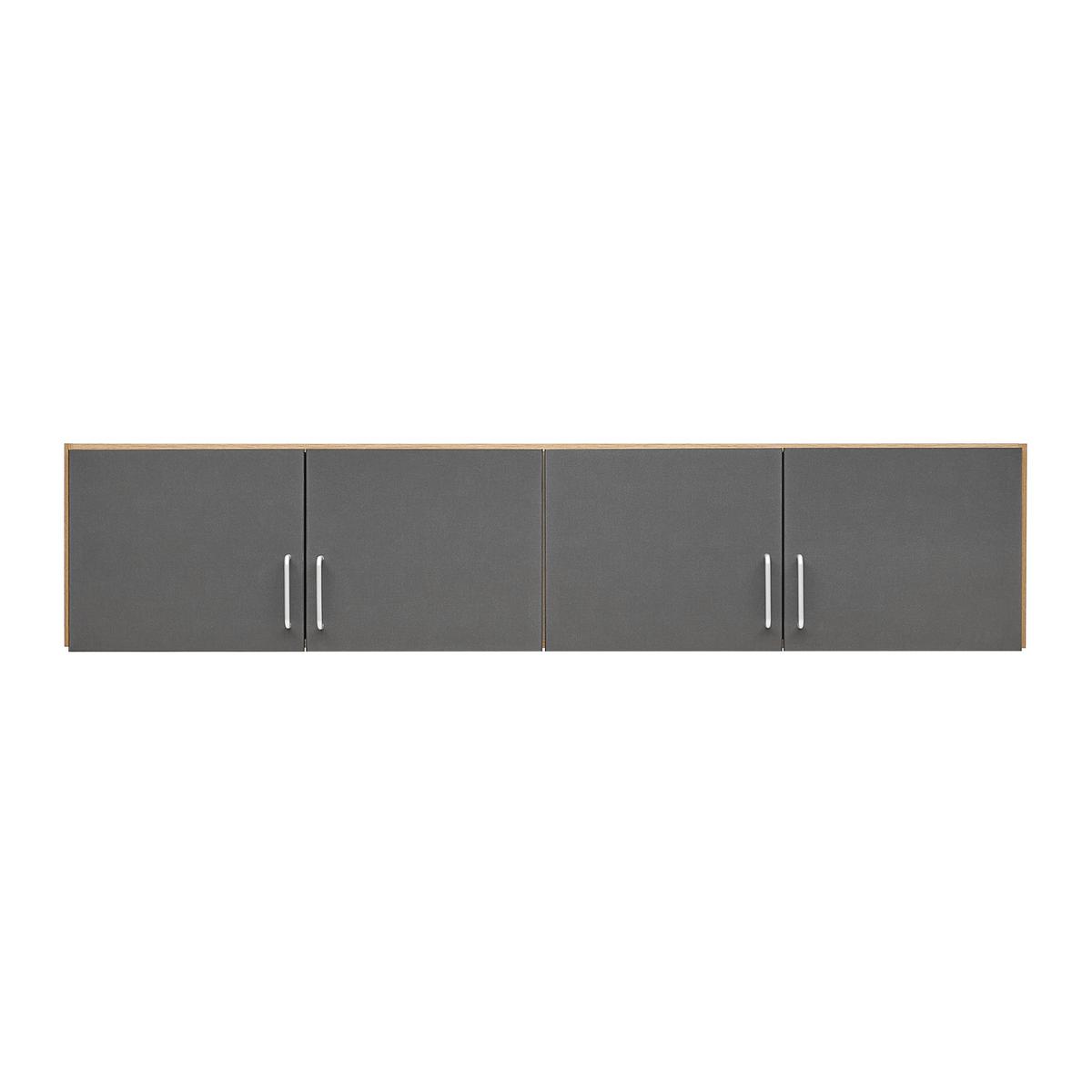 Aufsatzschrank Aalen-Extra in Grau/Eiche Artisan - Alufarben/Eiche Artisan, Holzwerkstoff/Kunststoff (181/39/54cm) - Mömax