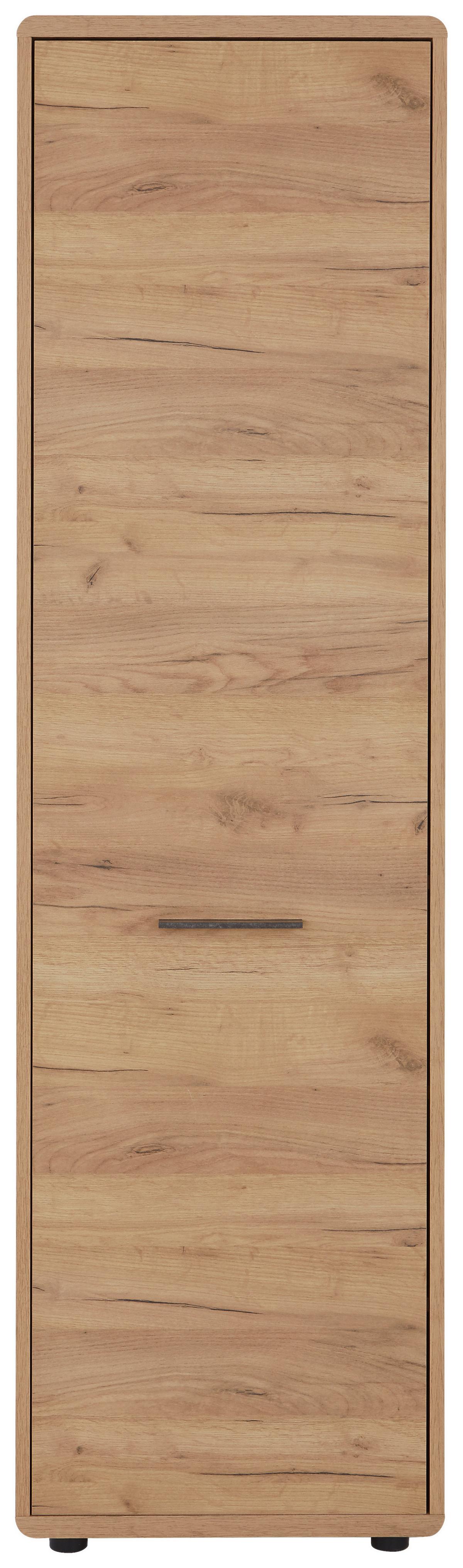 Dulap pentru hol FONTANA - culoare lemn stejar, Modern, material pe bază de lemn (54/198/32cm) - Modern Living