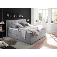 Boxspringbett Granada ca. 180x200 cm Grau - Schwarz/Grau, Basics, Kunststoff/Textil (180/200cm) - MID.YOU