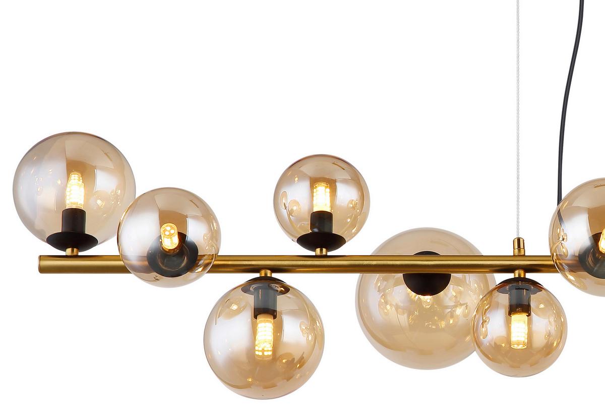 Viseča Led-svetilka Riha, S Sijalko - črna/prosojno, Design, kovina/umetna masa (120/34,5/120cm) - Globo