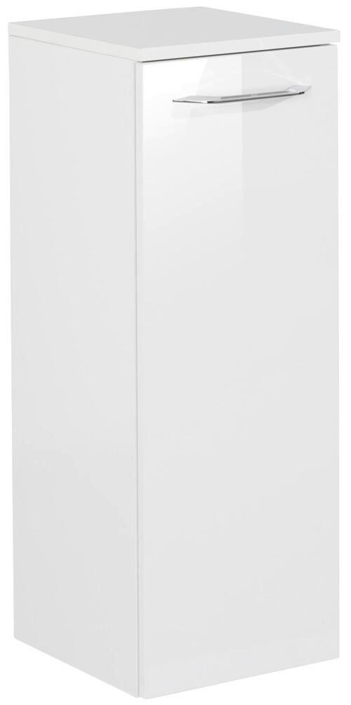Midischrank "B.Clever" , weiß - Alufarben, MODERN, Glas/Holzwerkstoff (30,5/81/32cm) - MID.YOU