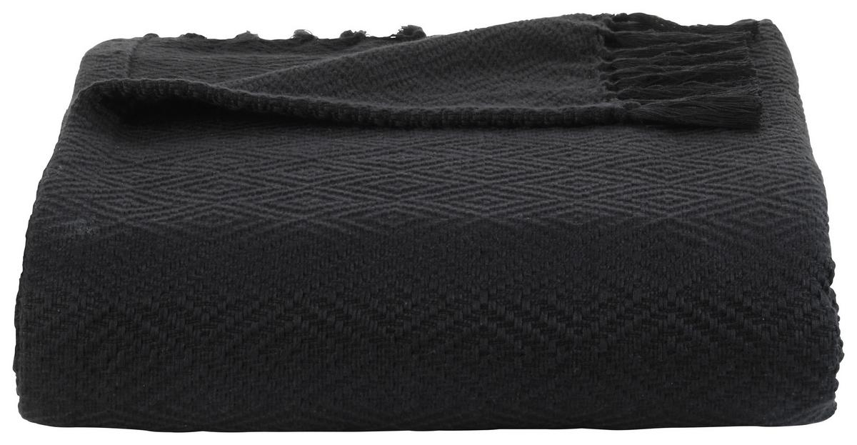 Ágytakaró Frieda Kb. 130/180cm - fekete, Lifestyle, textil (130/180cm) - Modern Living