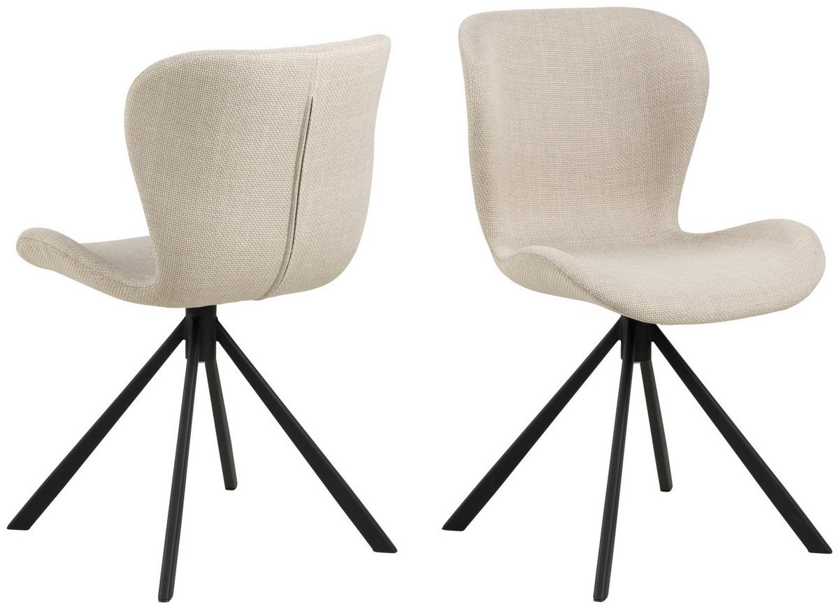 KRZESŁO BATILDA -A1 - beżowy/czarny, Design, metal/tkanina (46,5/81/53cm) - MID.YOU