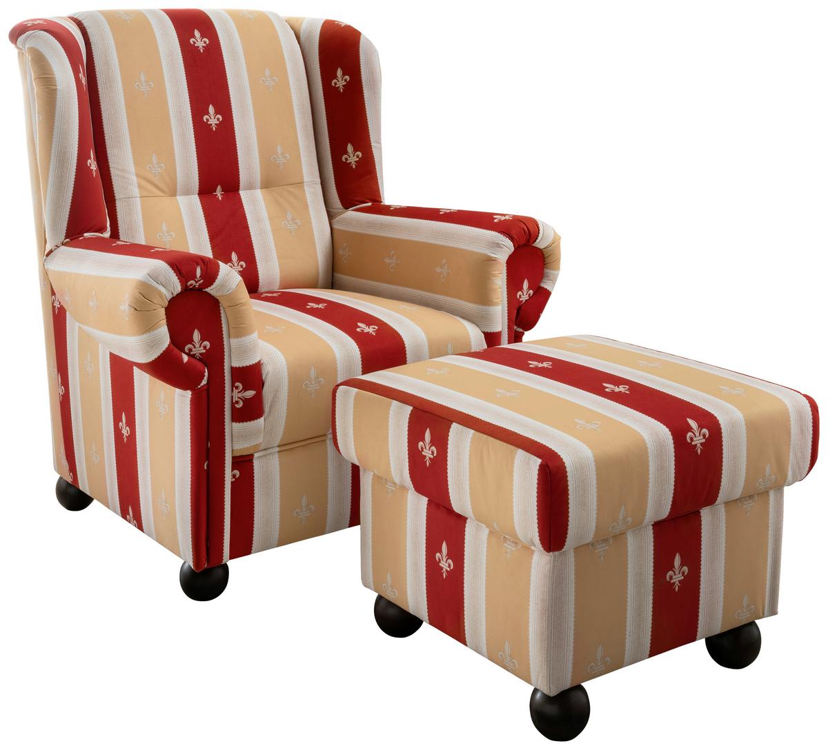 Sesselset Torello Rot Mikrofaser - Rot, KONVENTIONELL, Holz/Textil (92/102/145cm) - Livetastic