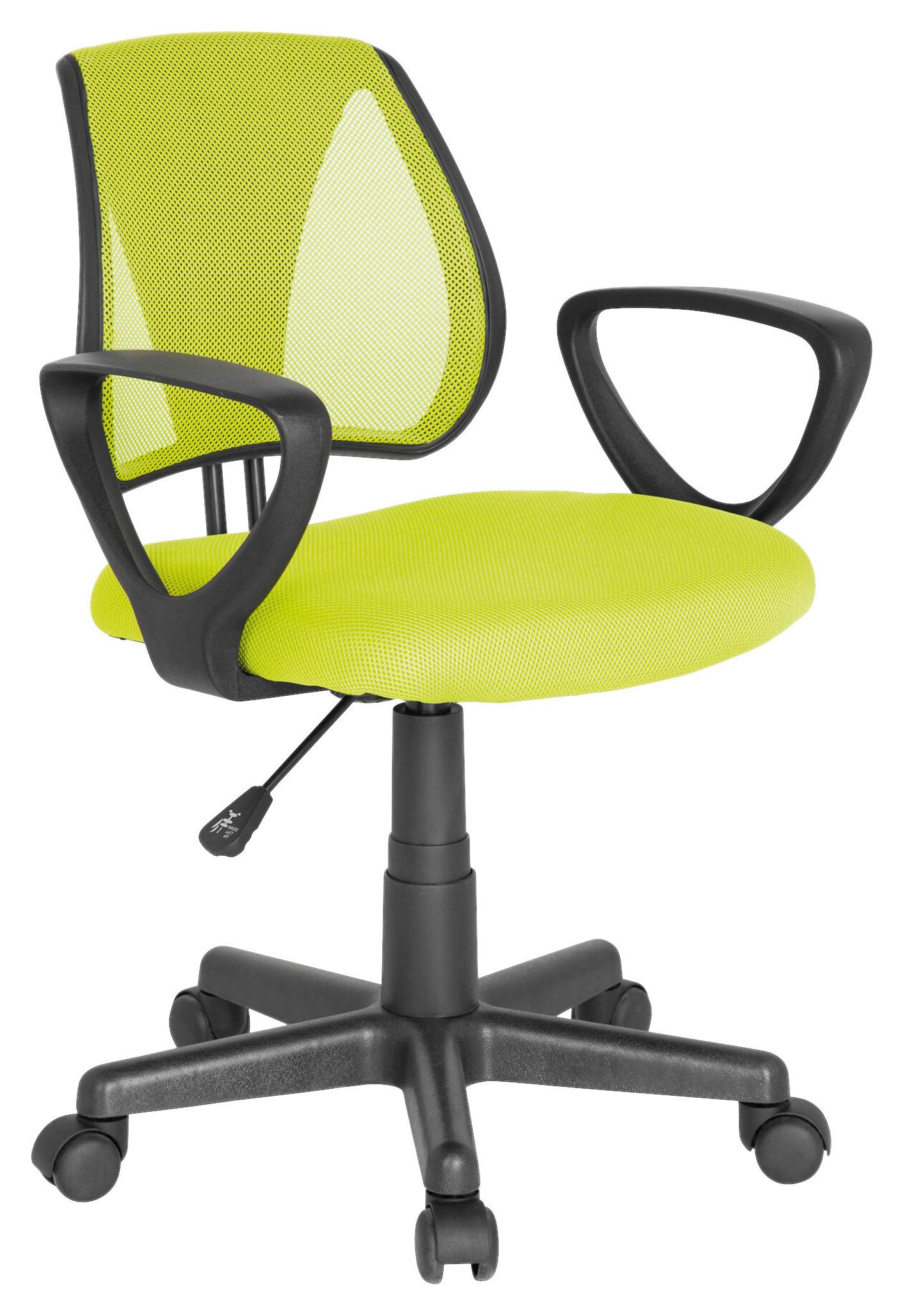 Jugenddrehstuhl Kiddy CD ca. 58x75-92x45 cm Grün - Schwarz/Grün, Basics, Kunststoff (58/75-92/45cm) - MID.YOU