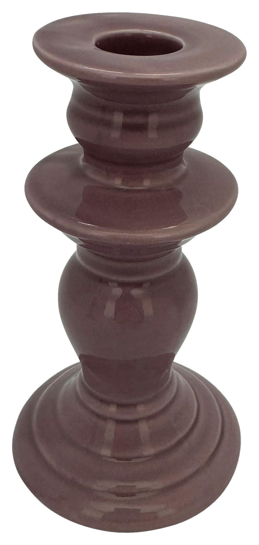 Kerzenhalter Nelly Flieder - Flieder, MODERN, Keramik (8,5/8,5/15cm) - Mömax