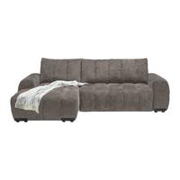 Wohnlandschaft Bolonia Graubraun - Schwarz Hochglanz/Graubraun, MODERN, Textil/Metall (166/93/273cm) - Mömax