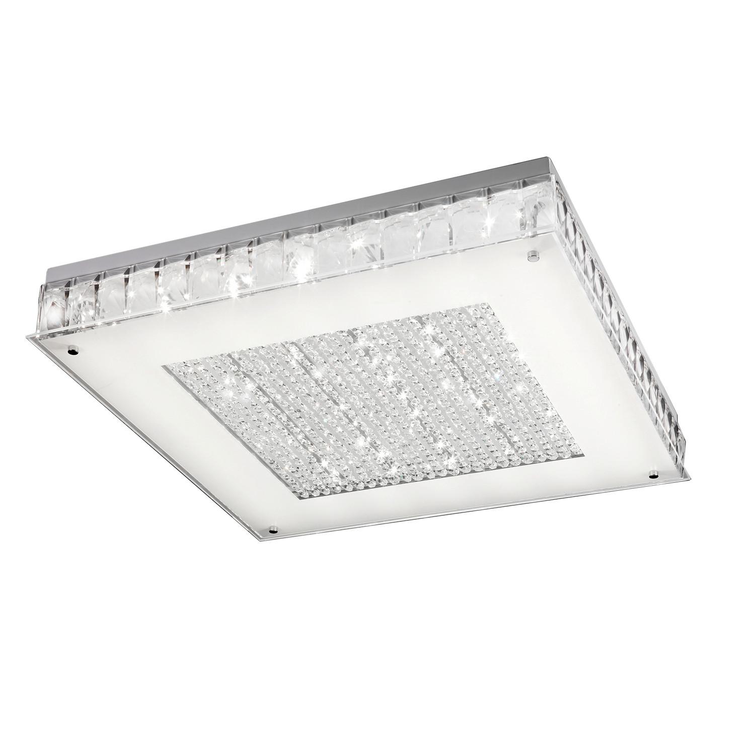 Led Mennyezeti Lámpa 1012/plg Plafoniera - krómszínű/átlátszó, Basics, üveg/fém (55/55/10cm)