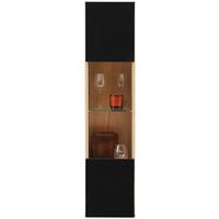 Viseća Vitrina Otis - boje hrasta/crna visoki sjaj, Moderno, staklo/drvni materijal (30/130,2/34,6cm) - Modern Living