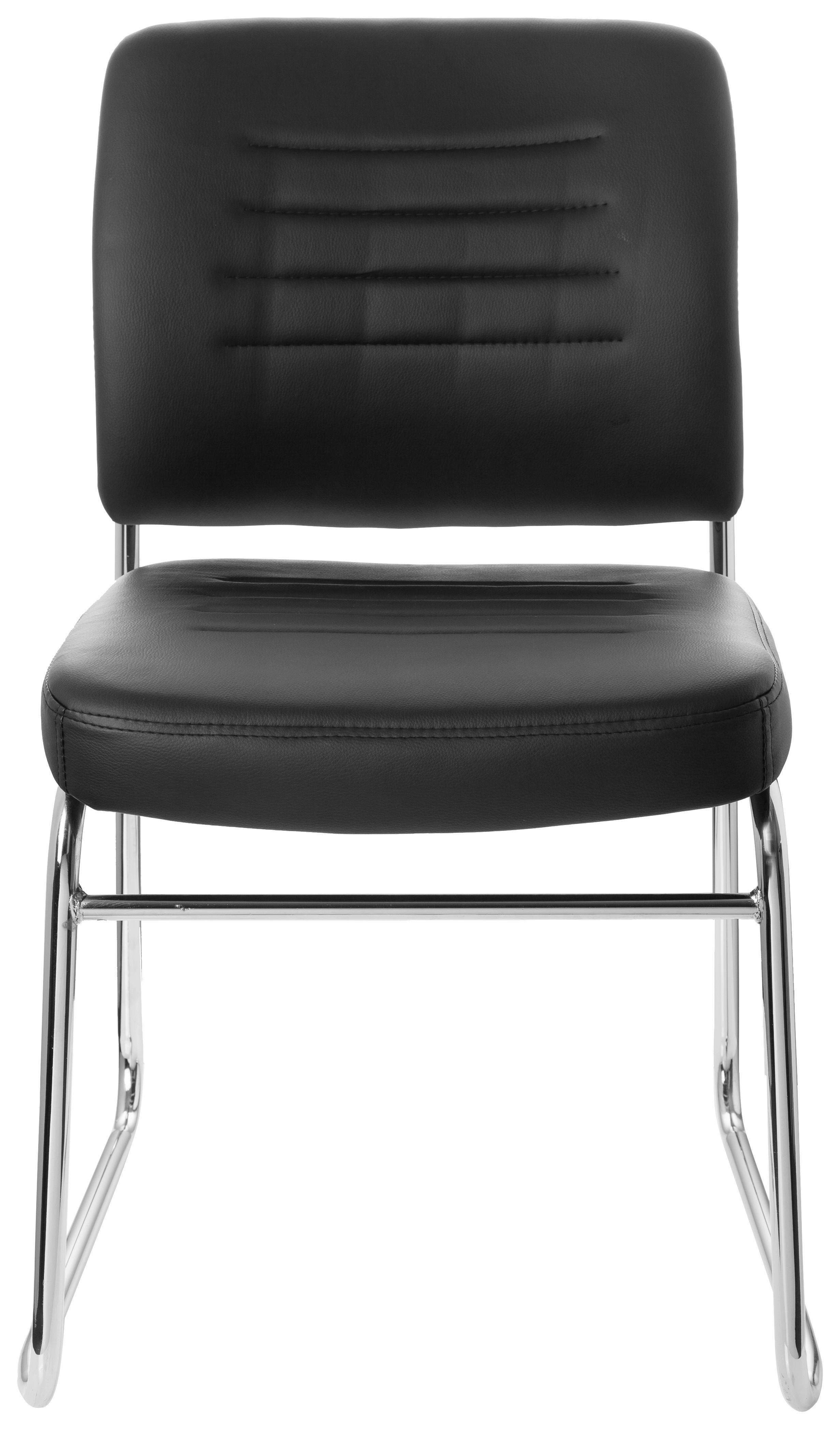 Konferenčni Stol Tonso V, Črna - barve kroma/črna, Moderno, kovina/tekstil (47/85/51cm) - MID.YOU