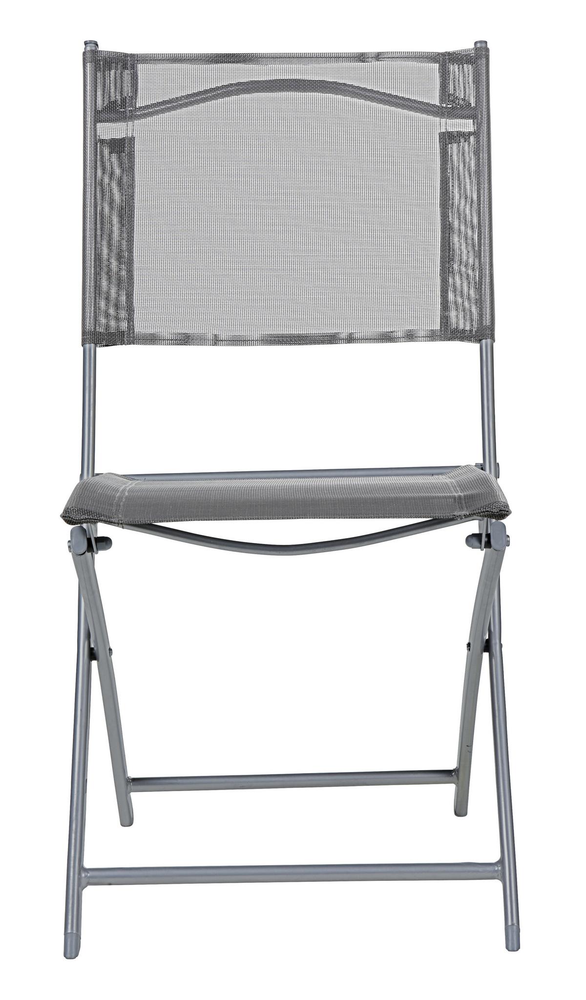Gartenstuhl Rüdiger Grau aus Stahl - Anthrazit/Hellgrau, Kunststoff/Textil (45/83/50cm) - Mömax