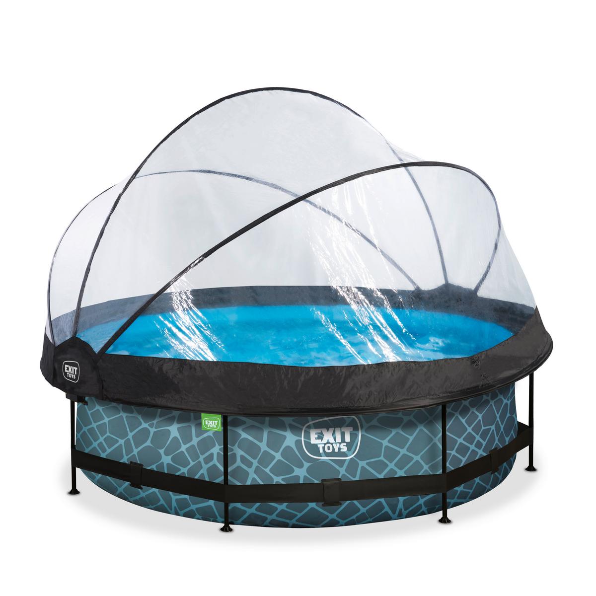 Bazen Exit Stone Pool, Ø 300cm - siva, Konvencionalno, umetna masa (300/76cm) - EXIT Toys