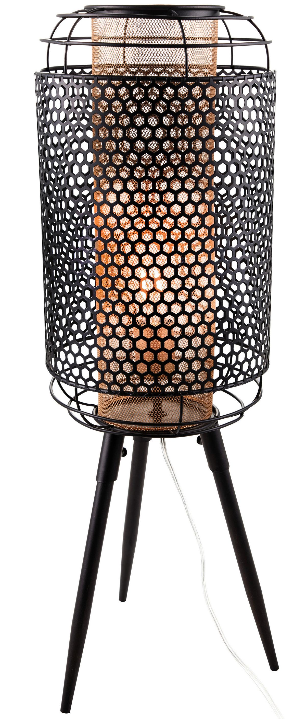 Stolna Svjetiljka Crno Zlatna Boja - bijela/zlatne boje, Design, metal/plastika (24/71cm) - Globo
