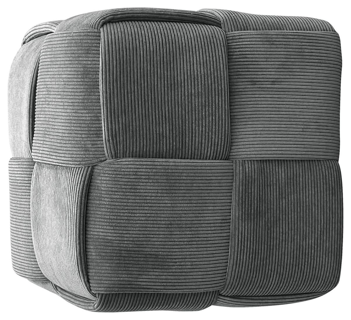 Pouf URBAN Grau, Cord - Grau, Design, Textil (40/41/40cm) - MID.YOU