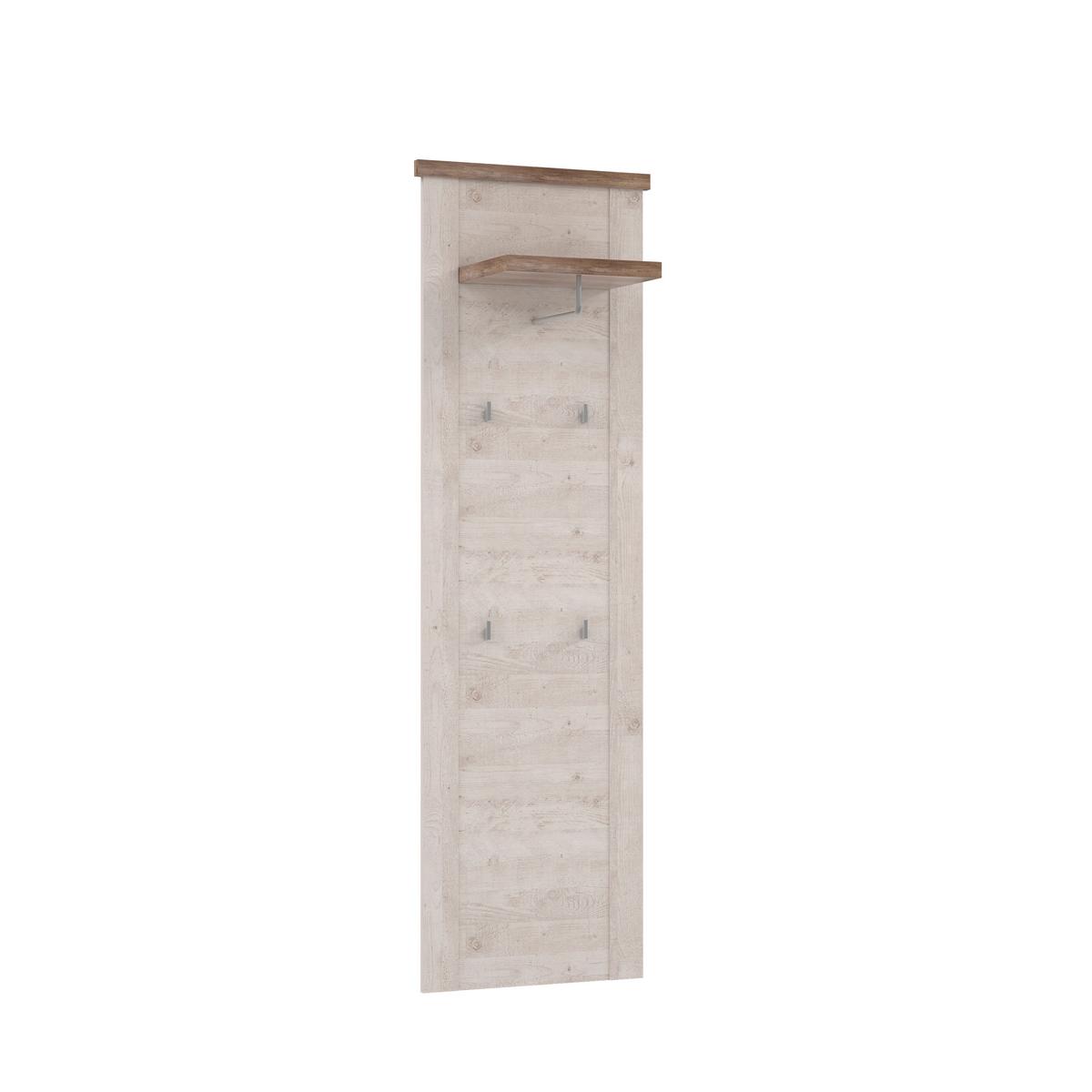 Fali Panel Fehér Fenyő Szín Duro - mandulafenyő/tölgyfa, Modern, faalapú anyag (61,4/199,2/34,1cm) - Zandiara