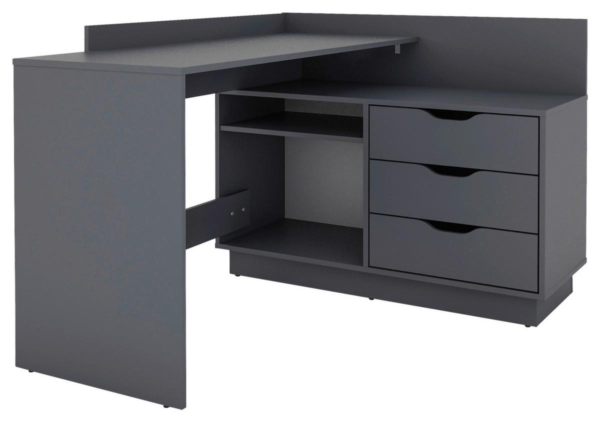 Eckschreibtisch Belfast Anthrazit ca. 129x83,5x105cm - Anthrazit, Basics, Holzwerkstoff (129/83,5/105cm) - MID.YOU