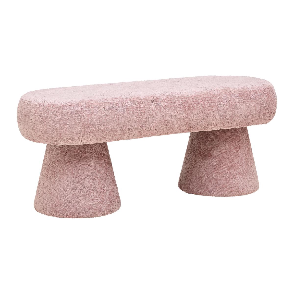 Sitzbank Monty Chenille Hellrosa - Rosa, ROMANTIK / LANDHAUS, Holzwerkstoff/Textil (98/37/40cm) - Premium Living