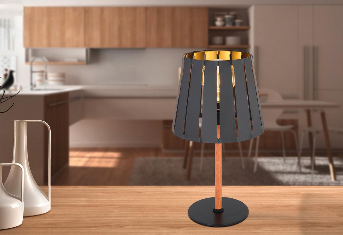 Namizna Svetilka 15645t - črna, Design, kovina (25/45cm) - Globo