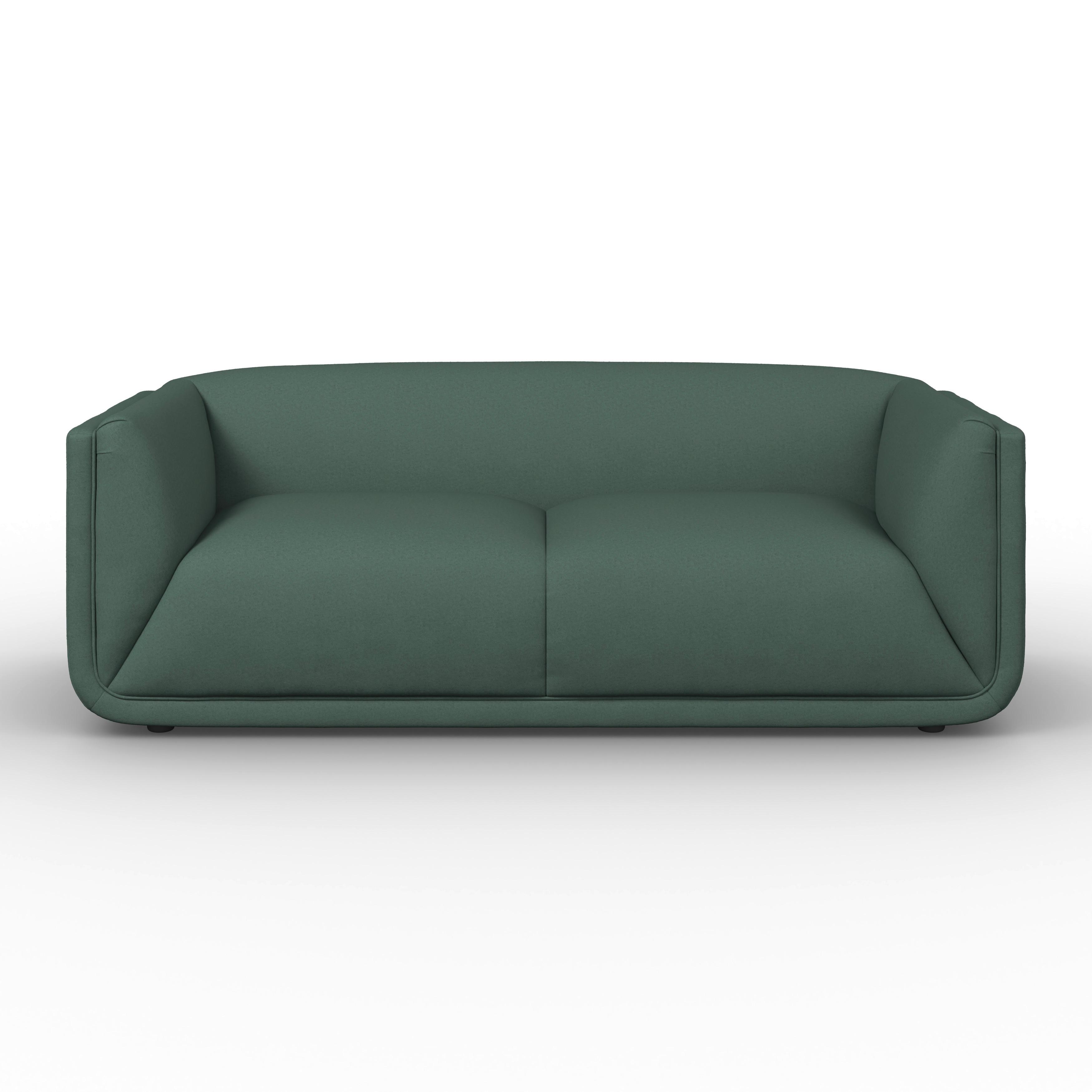 Sofa Hevi Samt Grün - Schwarz/Grün, MODERN, Holz/Kunststoff (197/73/86cm) - Bessagi Home